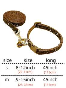 1 Pieza Collar Y Correa Para Gatos Conjunto De Color Café - Café integral - Ver 2