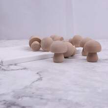 微型木製蘑菇造型多肉植物微景觀苔蘚裝飾可愛小型模型盆栽情景設計道具 - 黃色 - 查看 4