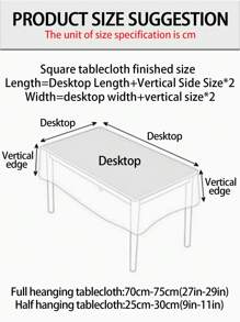 1入組家用紡織芥末黃色桌布，加厚聚酯素色咖啡桌套 - 芥末黃 - 查看 5