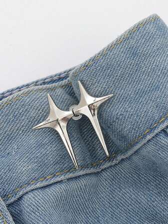 1對十字星腰部按鈕,成對按鈕,可拆卸無釘無縫腰部按鈕,適用於腰部大小的大或小變化