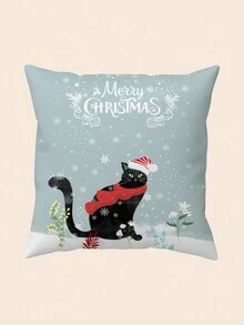 Christmas Polyester Printed Pillowcase 1pc - Multicolor - View 5