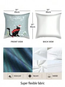 Christmas Polyester Printed Pillowcase 1pc - Multicolor - View 2