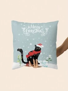 Christmas Polyester Printed Pillowcase 1pc - Multicolor - View 3