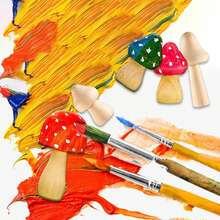 微型木製蘑菇造型多肉植物微景觀苔蘚裝飾可愛小型模型盆栽情景設計道具 - 黃色 - 查看 5