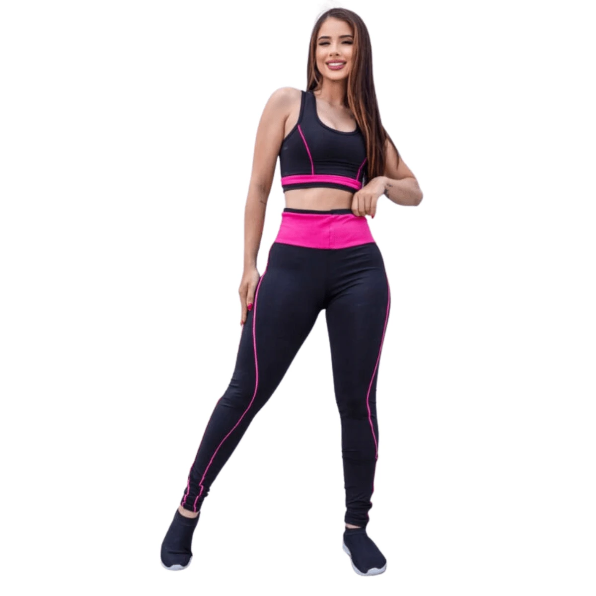 Women Sports Sets - 玫紅色 - 查看 1