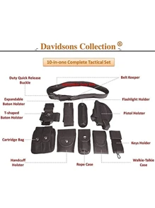 1pc Training Belt, 10-in-1 Duty Belt , Practical Modular Equipment System Nylon Safety Law Enforcement Belt, With Bag And Adjustable For 35-45 Inches, Black
