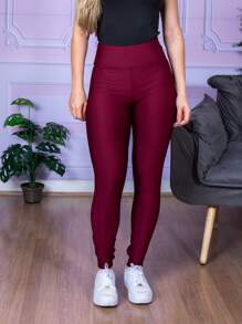 Women Sports Leggings - Burgundy - View 3