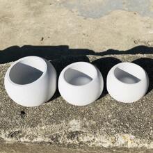 3 件套圆形花盆水泥模具混凝土烛台烛杯容器硅胶模具多肉植物盆栽 DIY 模具 - 白色 - 查看 2