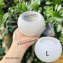 3 件套圆形花盆水泥模具混凝土烛台烛杯容器硅胶模具多肉植物盆栽 DIY 模具 - 白色 - 查看 9