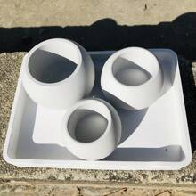 3 件套圆形花盆水泥模具混凝土烛台烛杯容器硅胶模具多肉植物盆栽 DIY 模具 - 白色 - 查看 4