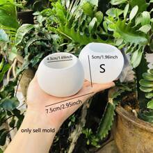 3 件套圆形花盆水泥模具混凝土烛台烛杯容器硅胶模具多肉植物盆栽 DIY 模具 - 白色 - 查看 7