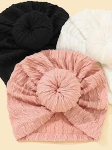 3pcs Baby Turban Cap Set, Fashionable And Comfortable Infant Headwear, Kids Headband Love Valentine