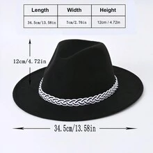 1頂時尚休閒婦女丹寧帽,個性化裝飾帶,英式風格適用於萬聖節、聖誕節、新年派對和婚禮