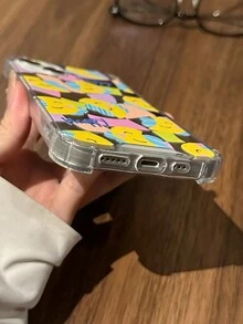 1pc Yellow Smiling Face Moon Corner Shockproof Mirror Phone Case Tpu Material Compatible With IPhone - Multicolor - View 6