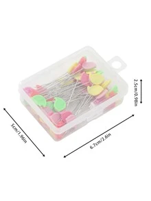 50入組不定色不銹鋼製裁縫針,diy拼布工具 - 彩色 - 查看 4