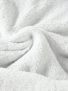 新生儿双层毛绒兔耳襁褓毯爱心情人节 - 霧霾藍 - 查看 7