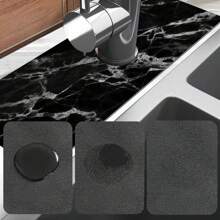 1pc Coffee Themed Vintage Pattern Waterproof Absorbent Coaster, Kitchen Mat, Perfect For Coffee Bar, Kitchen Counter And Coffee Machine