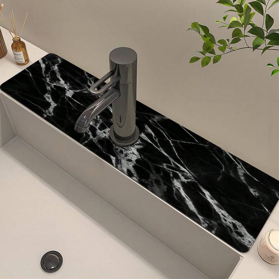 1pc Coffee Themed Vintage Pattern Waterproof Absorbent Coaster, Kitchen Mat, Perfect For Coffee Bar, Kitchen Counter And Coffee Machine