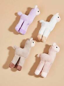 1只可愛的羊駝毛絨玩具駱駝娃娃填充動物，迷你尺寸 - 白色 - 查看 5