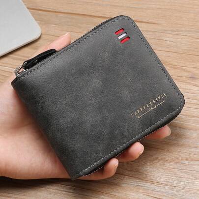 New Fashion Men's Vintage Multi-Functional Zipper Wallet Youth Personalized Color-Blocking Card Holder Large Capacity Clutch Suitable For Students For Men Wallet Purse Wallet Men Wallet Leather