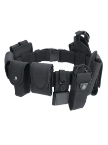 1pc Training Belt, 10-in-1 Duty Belt , Practical Modular Equipment System Nylon Safety Law Enforcement Belt, With Bag And Adjustable For 35-45 Inches, Black