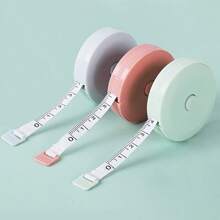 1pc Tape Measure Measuring Tape For Body Craft Weight Loss Measurements Retractable 60-Inch 1.5 Meter, Small Push Button Dual Sided Tape Measure Body Measuring - Pink - View 6