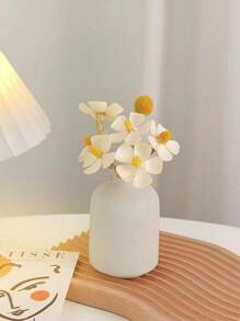 WHICHLIFE 1入現代白色陶瓷北歐風乾花瓶,創意辦公桌裝飾,客廳茶几別緻陶瓷家居裝飾 - 白色 - 查看 2