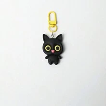 可爱黑猫吊坠卡通钥匙扣个性化创意礼品袋配件 - 黑色 - 查看 1