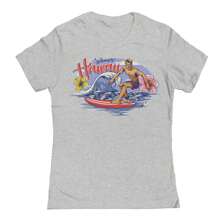Nearly There Welcome To Hawaii Graphic Ladies Cotton Short-Sleeve T-Shirt - Màu Xám nhạt - Xem 2