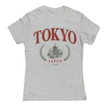 Nearly There Tokyo Red Print Graphic Sport Grey Ladies Cotton Short-Sleeve T-Shirt - Màu Xám nhạt - Xem 2
