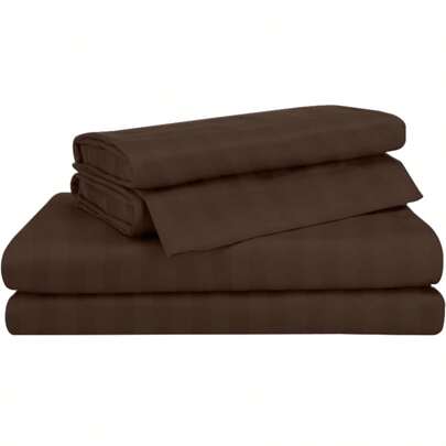 Juego de Sábanas Grabadas a Rayas, Tacto Algodón