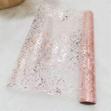 1 Roll Rose Gold Table Runner, Metallic Shiny Glossy 11 X 108 Inches Reusable Sparkly Surface Decoration For Parties, Christmas, Valentines, Birthday