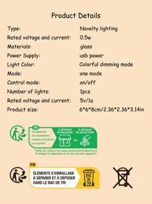 1pc Colorful Nightlights Illuminate Crystal Ball Decorative Lights Saturn Shaped/Milky Way Holiday Gift Decorative Lights For Your Loved Ones - Multicolor - View 4