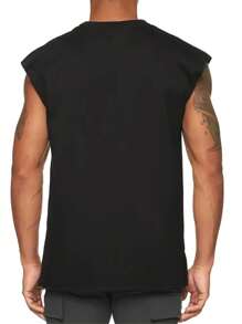 Casual Gym T-Shirt In 30-Thread Cotton Knit - Negro - Ver 2
