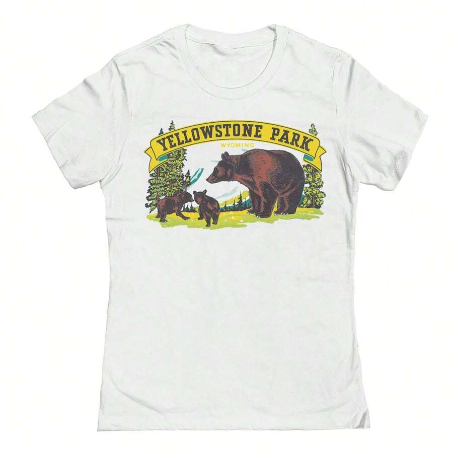 Nearly There  Park Graphic White Ladies Cotton Short-Sleeve T-Shirt - 白色 - 查看 1