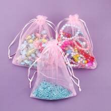 20pcs Christmas Net Yarn Gift Bags - Pink - View 5