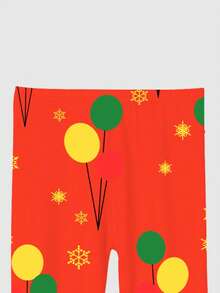 2入組少女聖誕節小刺猬綿羊貓印花緊身睡衣套裝,適用於節日慶祝和家庭穿著