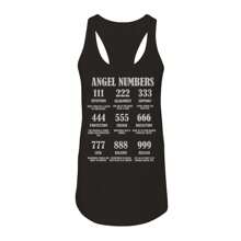 Nearly There Angel Numbers & Meanings Graphic Ladies Cotton Tank Top - Black - View 1