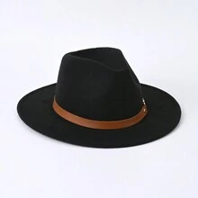 1 件英倫風時尚休閒牛仔帽,帶有個性化裝飾帶,升級您的風格!非常適合萬聖節、聖誕節、新年派對、舞會和婚禮