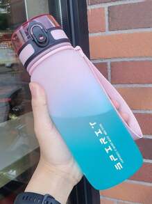 1PC 500ml, 650ml, 1000ml Large Capacity Plastic Gradient Water Cup, Outdoor Sports Water Cup, Direct Drinking Water Bottle For Easy Handling - Light Blue - View 8