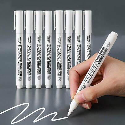 1 Cái/5 Chiếc/12 Chiếc Bút Phấn Trắng Không Xóa Được Bút Phấn-Bút Đánh Dấu Màu Trắng Cho Bảng Đen, Bảng Phấn, Windows, Kính, Bistro, Biển Hiệu