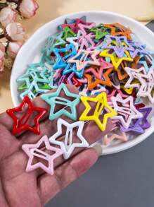 50 piezas Clips para el cabello con forma de estrella, accesorios para el cabello, clips de borde mixto, clips de garra Dopaminey2k, pinzas para el cabello - Multicolor - Ver 5