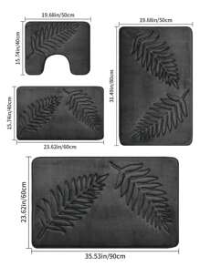 A Leaf-Patterned Carpet, Modern Polyester Fiber Rectangular Raised Dot Detail Absorbent Floor Mat Suitable For Living Room, Bedroom, Kitchen And Courtyard Floor Mats Home Bathroom Decor Bath Rug Outdoor Rug Door Mat Fall Decor Bathroom Accessories Back To School
