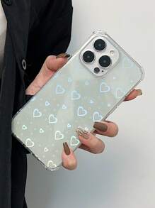 Funda de teléfono a prueba de golpes + corazón láser de TPU, resistente al agua, a prueba de caídas y arañazos - transparente - Ver 5