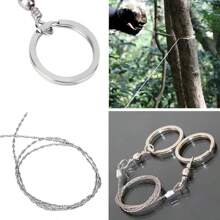 1 pièce Scie à fil en acier pour équipement de survie d'urgence, pour camping, randonnée, chasse, escalade, accessoire de camping