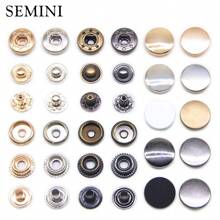 SEMINI 30入組金屬黃銅压扣,裁縫紐扣快扣,裁縫皮革工藝衣服袋子手工diy 831/633/655/201/203 - 銀701C - 查看 2