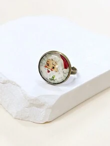 1只簡約設計的聖誕/萬聖節骷髏、蝙蝠可打開且可調節戒指,感恩節/舞會/聚會裝扮首飾配件,是給朋友的理想禮物