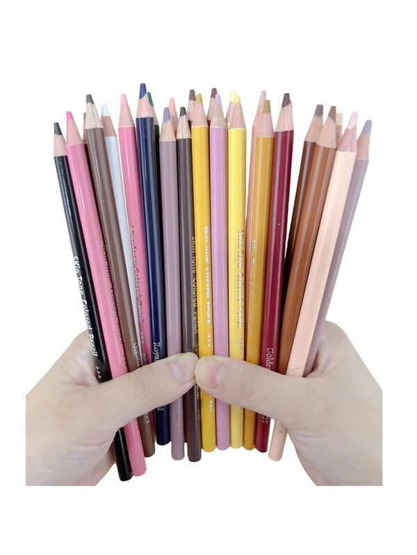 Brutfuner 26 Colors Wood Skin Tone Colored Pencils set Soft Core Oil