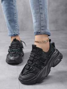 TENIS DEPORTIVOS INFORMALES CON DOBLE DISEÑO PARA PONER AGUJETA - Negro - Ver 2