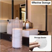 Acrylic Makeup Organizer Round Cosmetic Storage Dispenser Container Holder Organizer,Room,Home,Bedroom,Bathroom,House,Pink Room,Living Room Decor,Travel Stuff,Gift Bag,Gifts For Mom,Dad,Men,Friends,Teacher,Birthday,Wedding,Desk,Shelves,Accessories,Gift Boxes,Funny Gift,Storage ,Jewellery Box,Pouch,Makeup Brush Holder,Brush Holder,Perfume Organiser,Pouch Bag - Clear - View 8